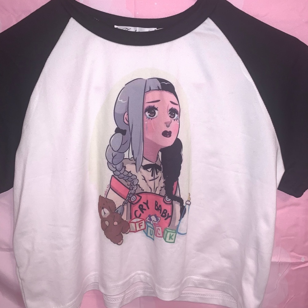 Melanie Martinez crybaby crop top baseball tee